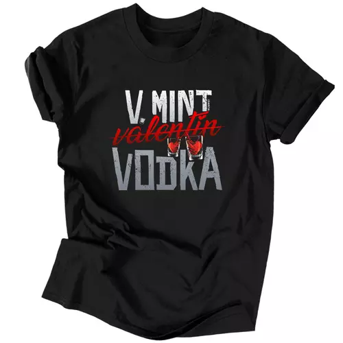 V mint vodka férfi póló (Fekete)
