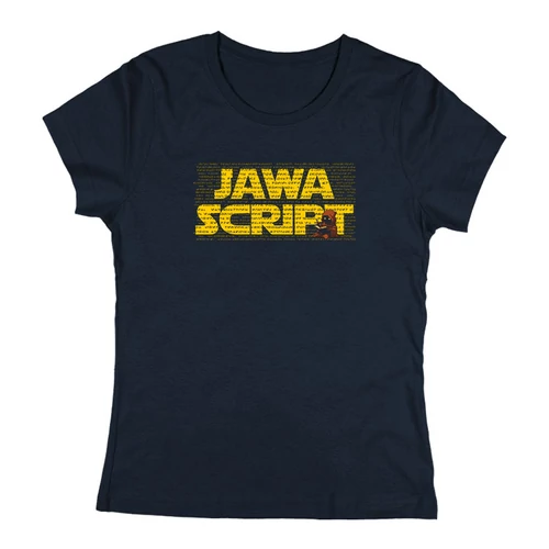 Jawa script női póló (Sötétkék)
