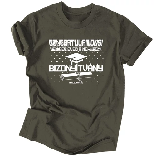 New item - Bizonyítvány férfi póló (Grafit)
