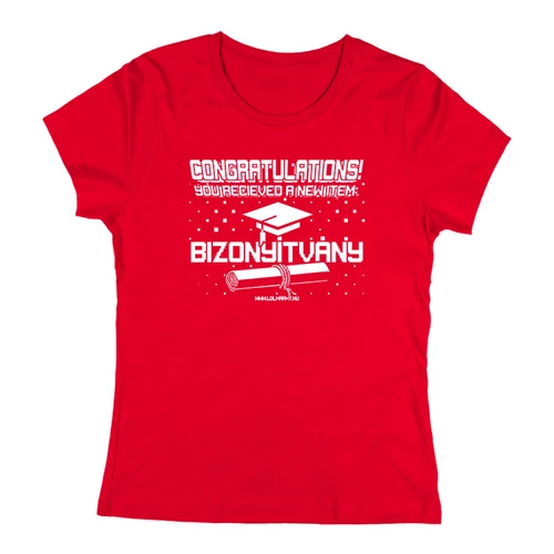 New item - Bizonyítvány női póló (Piros)