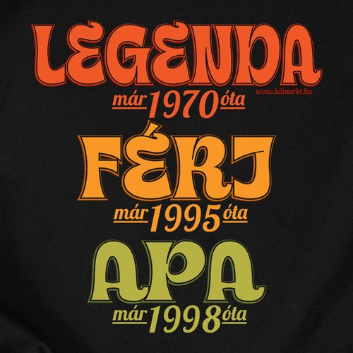 Legendás Apa férfi póló (B_Fekete)