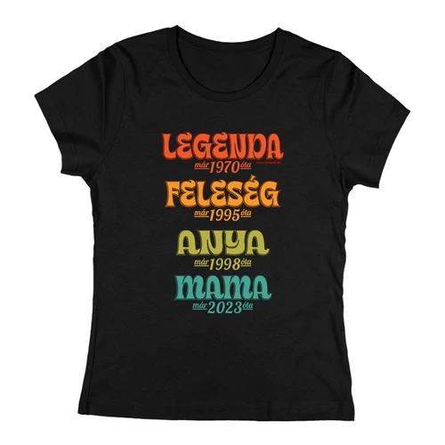 Legendás Mama női póló (Fekete)