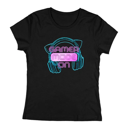 Gamer mode női póló (Fekete)