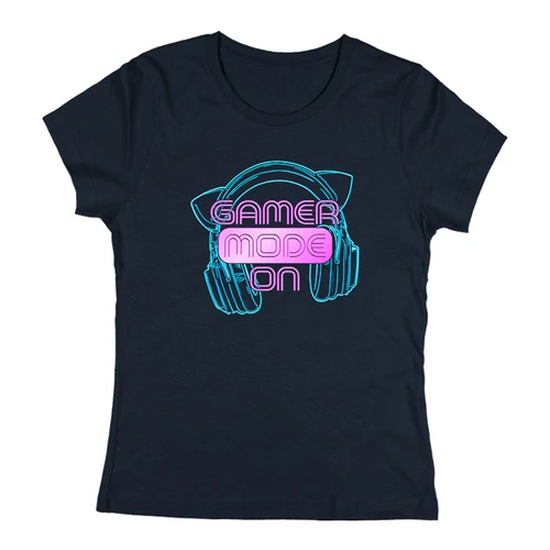 Gamer mode női póló (Sötétkék)