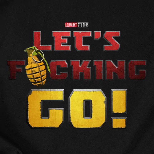 Let's F*cking Go férfi póló (b_fekete)