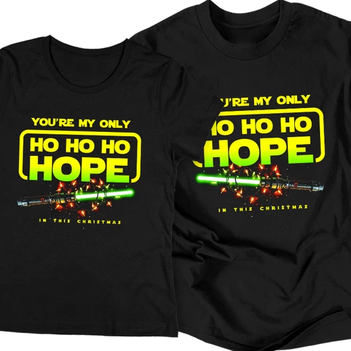 My only Ho Ho Hope páros póló (Fekete)