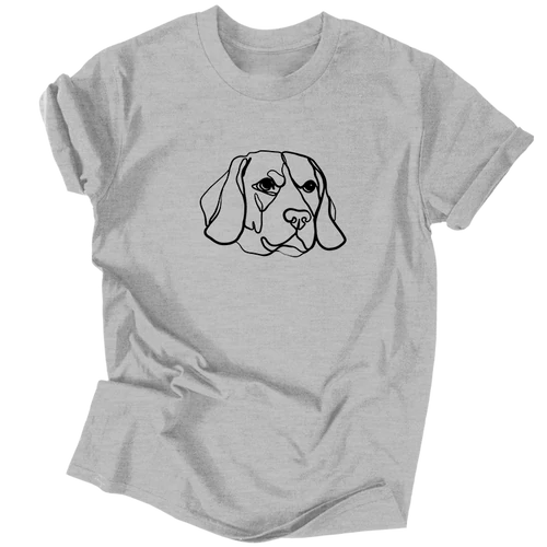 Line Art - Beagle férfi póló (szürke)