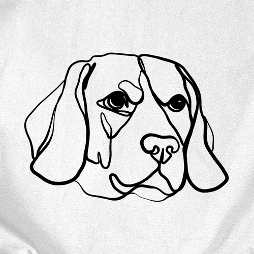 Line Art - Beagle pulcsi (b_fehér)
