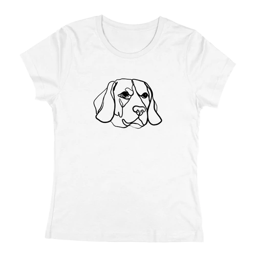 Line Art - Beagle póló (fehér)