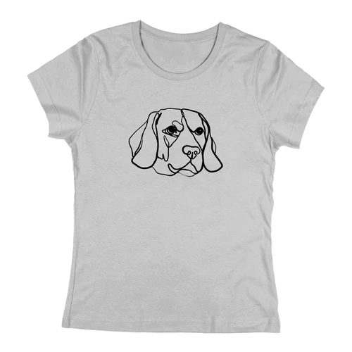 Line Art - Beagle női póló (szürke)