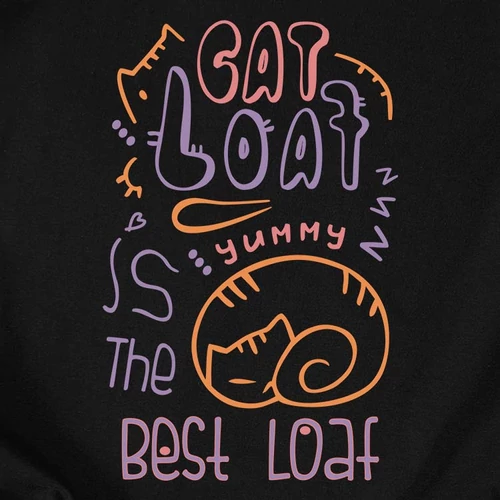 Cat Loaf női póló (B_fekete)