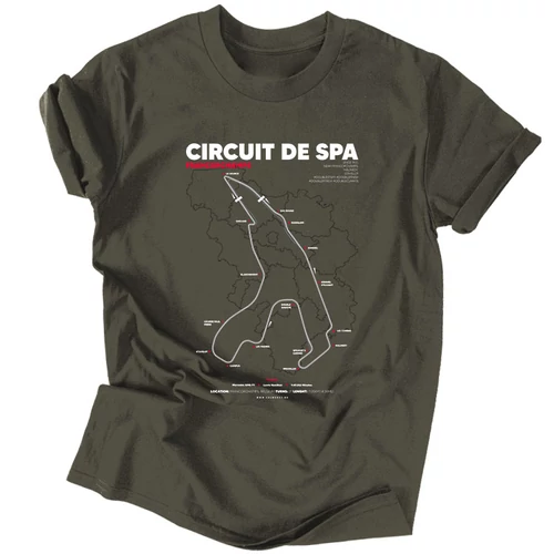 Circuit de Spa Francorchamps pálya térképes férfi póló (Grafit)