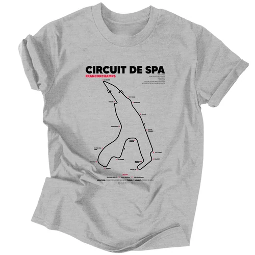 Circuit de Spa Francorchamps pálya térképes férfi póló (Szürke)