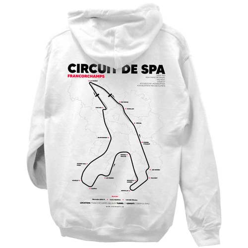 Circuit de Spa Francorchamps kapucnis pulóver (Fehér)