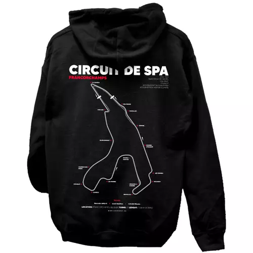 Circuit de Spa Francorchamps kapucnis pulóver (Fekete)