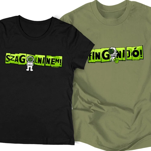 Fingani jó! Szagolni nem... páros póló szett (Fekete-Military)