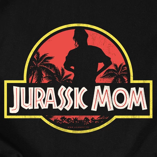 Jurassic Mom női póló (B_fekete)
