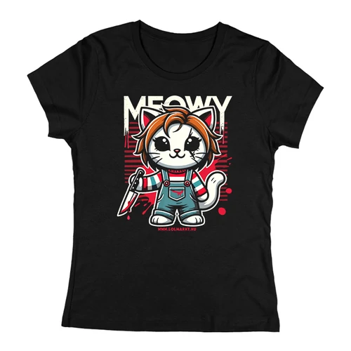 Meowy női póló (Fekete)