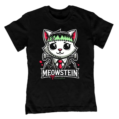 Meowstein gyerek póló (Fekete)