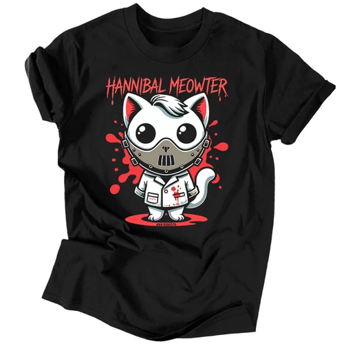 Hannibal Meowter férfi póló Fekete)