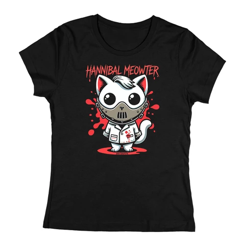 Hannibal Meowter női póló (Fekete)