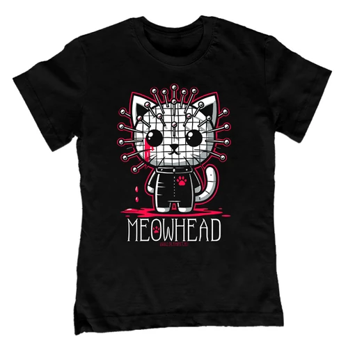 Meowhead gyerek póló (Fekete)