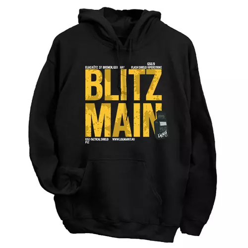 Blitz Main kapucnis pulóver (Fekete)
