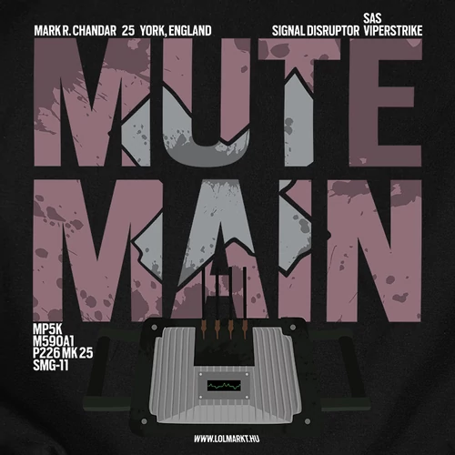 Mute Main férfi póló (B_Fekete)