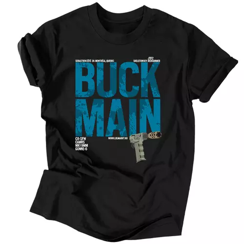 Buck Main férfi póló (Fekete)