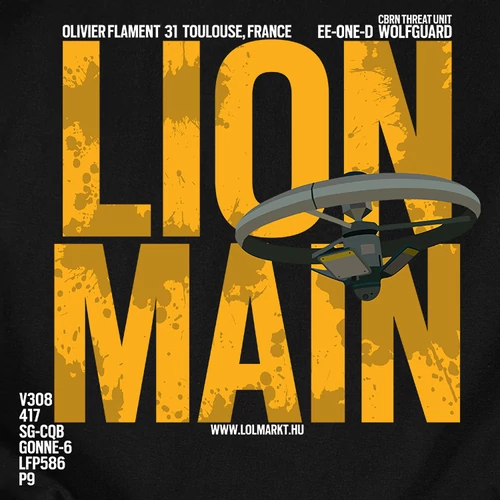 Lion Main kapucnis pulóver (B_Fekete)