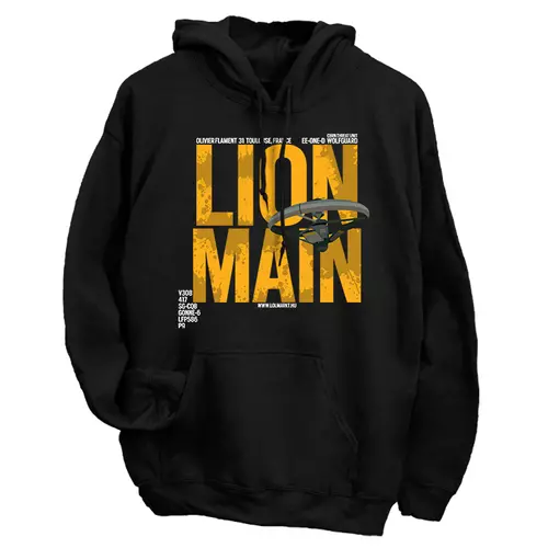 Lion Main kapucnis pulóver (Fekete)