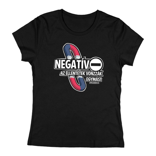 Negatív női póló (Fekete)