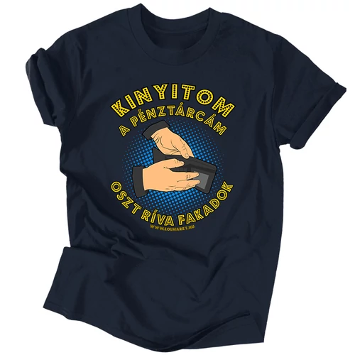 Kinyitom a pénztárcám férfi póló (Sötétkék)