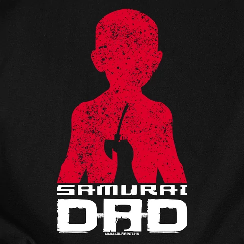 Samurai Dad kapucnis pulóver (B_fekete)