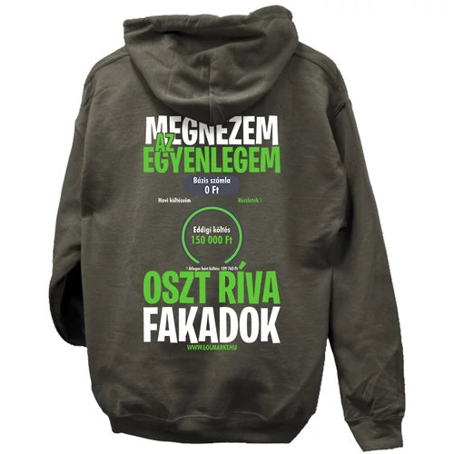 Megnézem az egyenlegem oszt ríva fakadok kapucnis pulóver (Grafit)