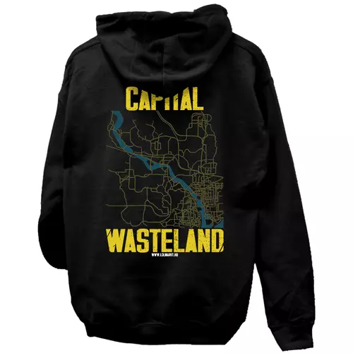 Capital Wasteland kapucnis pulóver (Fekete)
