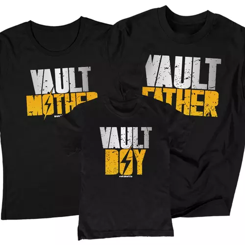 Vault Family családi póló szett (1 gyerek) (Fekete)