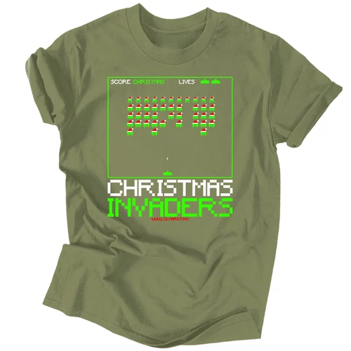 Christmas Invaders férfi póló (Military)