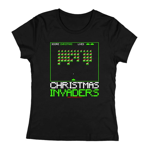 Christmas Invaders női póló (Fekete)