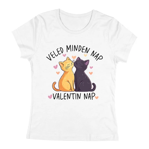 Veled minden nap női póló (Fehér)