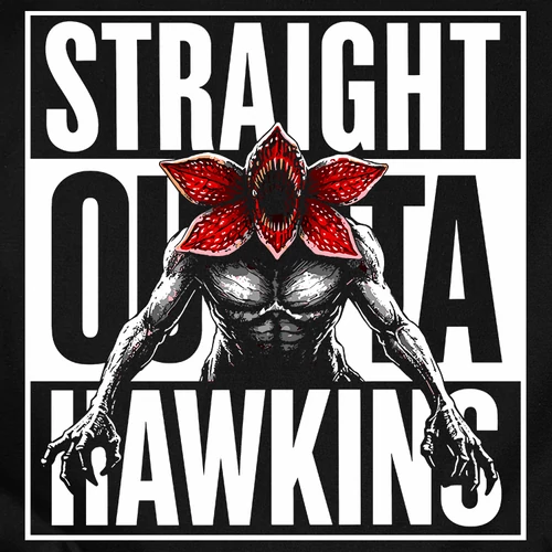 Straigh Outta Hawkins póló (B_fekete)