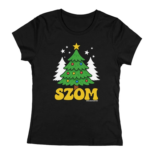 F#szom (karácsonyi) póló (Női-fekete)