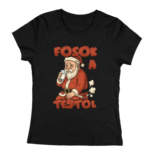 Fosok a tejtől karácsonyi póló (Női_fekete)