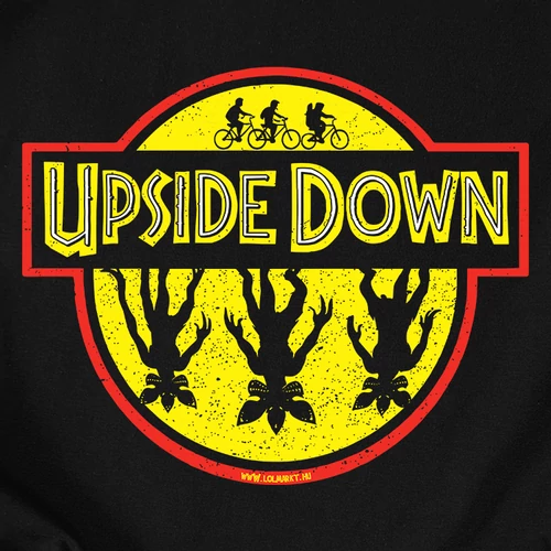 Upside Down kapucnis pulóver (B_fekete)