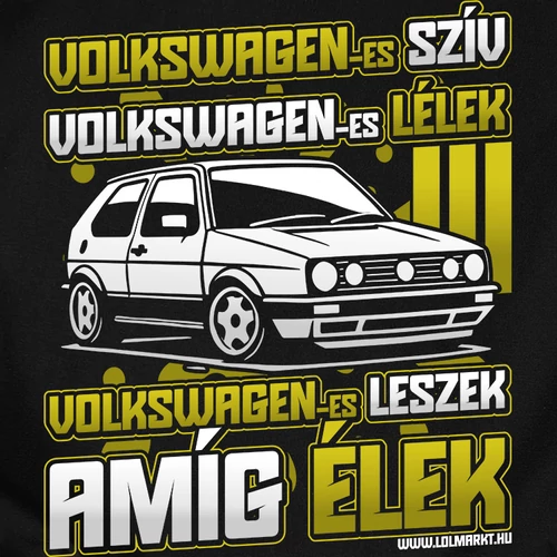 Volkswagen szív (GOLF III) férfi póló (B_fekete)