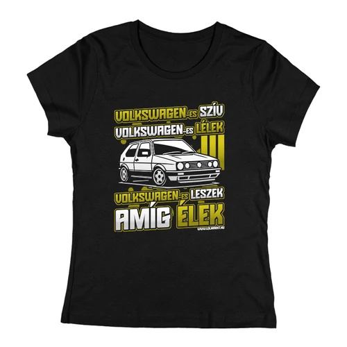 Volkswagen szív (GOLF III) női póló (Fekete)