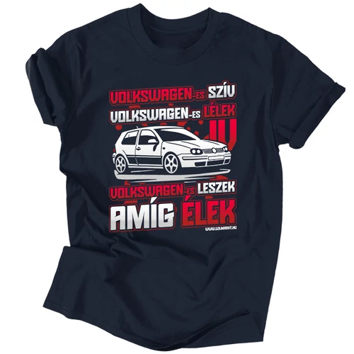 Volkswagen szív (GOLF IV) férfi póló (Sötétkék)