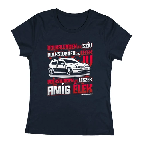 Volkswagen szív (GOLF IV) női póló (Sötétkék)