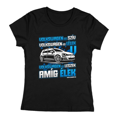 Volkswagen szív (GOLF V) női póló (Fekete)