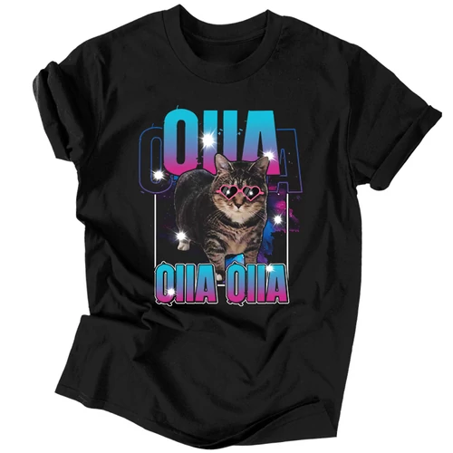 Oiia oiia cat (galaxis) férfi póló (Fekete)